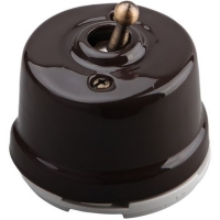 Нажмите для увеличения Выключатель тумблерный 2-х позиционный фарфоровый Salvador цвет Коричневый, OP41BR